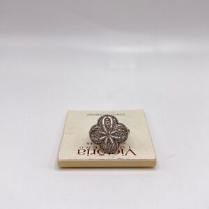 Victoria Townsend Sterling Silver Diamond Ring Size 6.5 NWT